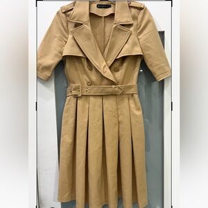 BAOYAN Double Breasted Coat Trench Jacket Dress Womens Size Small